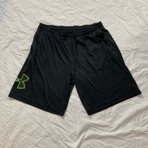 Under Armour Athletic Shorts in Black with Neon Green Accent